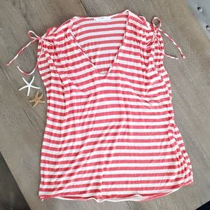 Ella Moss Striped Swim Beach Cover-up Women's Size Small